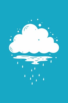 Cloud Splattered water at blue background for your design, cover book, child book, cute design book cover vector