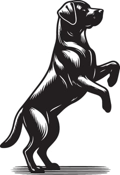 labrador retriever dog silhouette design,isolated on white background. vector