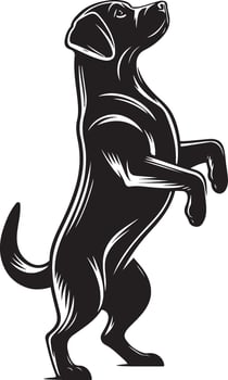 labrador retriever dog silhouette design,isolated on white background. vector