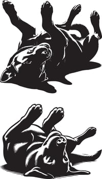 labrador retriever dog silhouette design,isolated on white background. vector