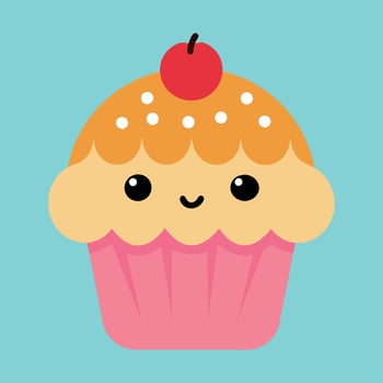 Cute Cartoon Muffin vector