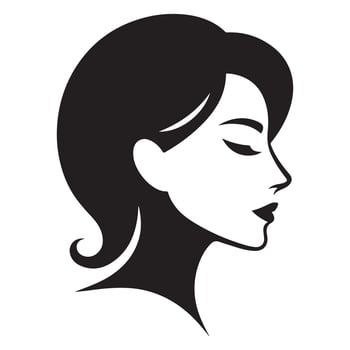 Woman's face from the side. Silhouettes of people in three different styles. Face profile. Hair Style Woman Silhouette Illustration vector