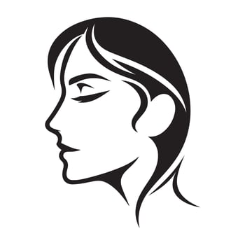Woman's face from the side. Silhouettes of people in three different styles. Face profile. Hair Style Woman Silhouette Illustration vector