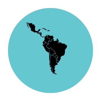 south america map icon vectors illustration