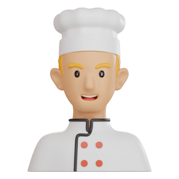 3D Illustration of Smiling Chef Avatar for Culinary and Restaurant Projects png