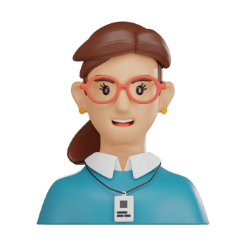 Professional Employee Avatar 3D Icon with ID Badge for Office Use png