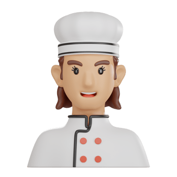 3D Illustration of Smiling Chef Avatar for Culinary and Restaurant Projects png