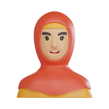 Muslim Woman Avatar 3D Icon Modern Hijab and Cultural Attire Rendered png