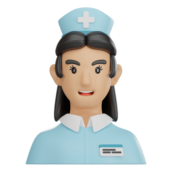 Nurse Character 3D Render, Professional Healthcare Avatar Icon png