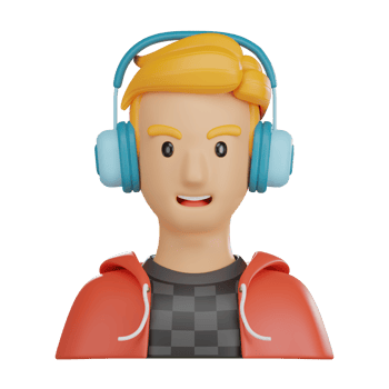 Gamer Avatar 3D Render for Online Gaming and Esports png