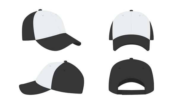Set of hat mockup in various angle vector