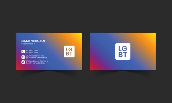 Pride Business Card Templates. Lesbian, gay, lgbt visiting card print ready design vector