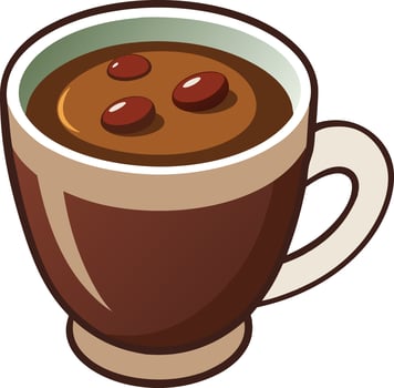 Illustration Of Coffee Cup With Chocolate vector