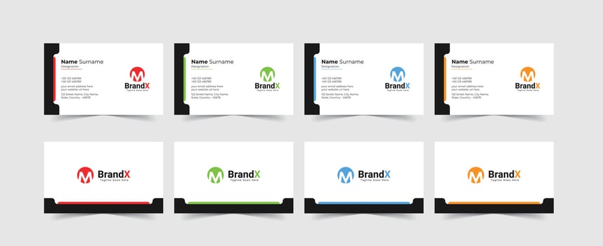 Set of modern, clean and professional double-sided business card templates, modern visiting cards, call cards template vector