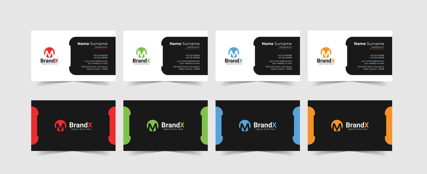 Set of modern, clean and professional double-sided business card templates, modern visiting cards, call cards template vector