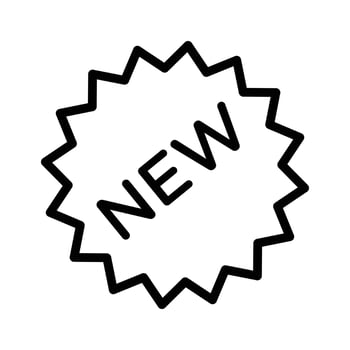 New symbol icon linear logo mark in black and white vector