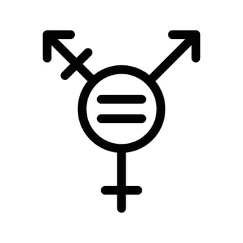 Rainbow LGBT flag icon linear logo mark in black and white vector