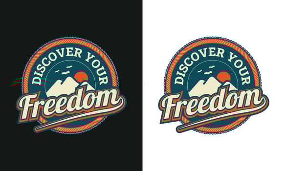 Discover Your Freedom typography graphic t-shirt design, motivational tee vector