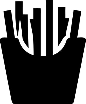 french fries black fill icon vector