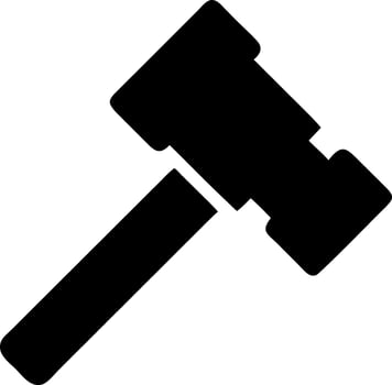 hammer black fill icon vector