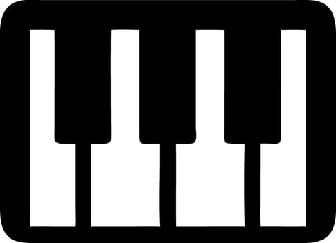 piano keyboard black fill icon vector