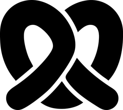 pretzel black fill icon vector