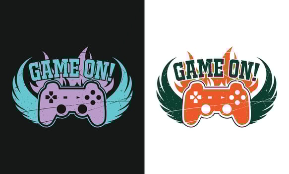 Game on typography t-shirt design print ready vector