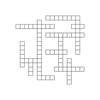 Crossword puzzle template with blank word grid. pattern for newspaper crosswords game. Flat illustration isolated on white background. vector