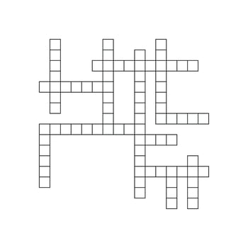 Crossword puzzle template with blank word grid. pattern for newspaper crosswords game. Flat illustration isolated on white background. vector