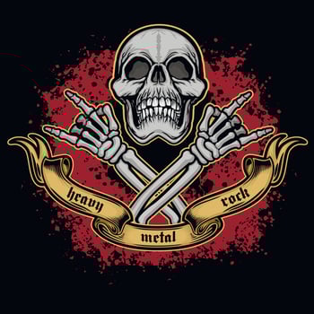 Gothic sign with skull, grunge vintage design t shirts vector