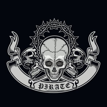 Gothic sign with skull, grunge vintage design t shirts vector