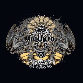 demons and skulls, grunge vintage design t shirts vector
