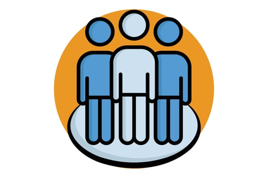 Human resource icon. people in circle. icon related to manage. colored outline icon style. business elements illustration vector