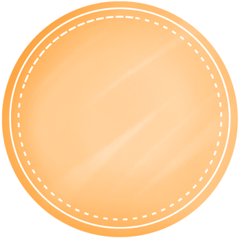 minimal cute orange circle label png