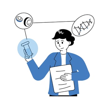 Trendy sketchy illustration of blood test vector