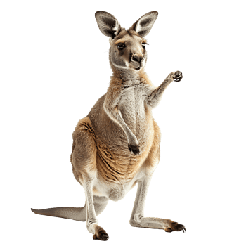 Kangaroo set . Kangaroo . Young kangaroo isolated. Australian wildlife kangaroo . Kangaroo looking into the camera isolated png