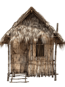 Nipa hut isolated on transparent png