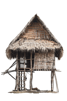 Nipa hut isolated on transparent png