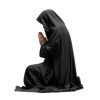 Nun praying isolated on transparent png
