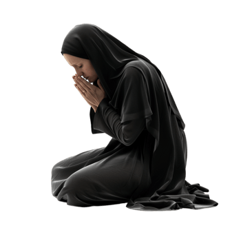 Nun praying isolated on transparent png