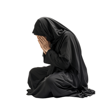 Nun praying isolated on transparent png