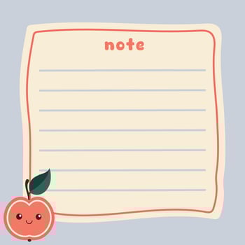Cute Fruit Memo Note Design Template vector