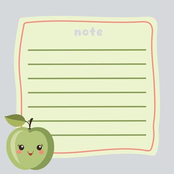 Cute Fruit Memo Note Design Template vector