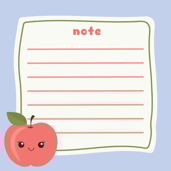Cute Fruit Memo Note Design Template vector