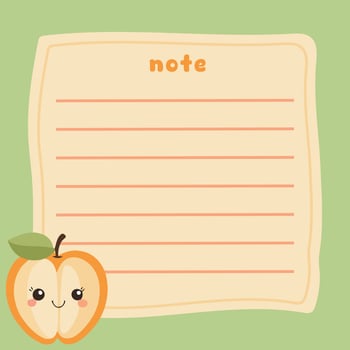 Cute Fruit Memo Note Design Template vector