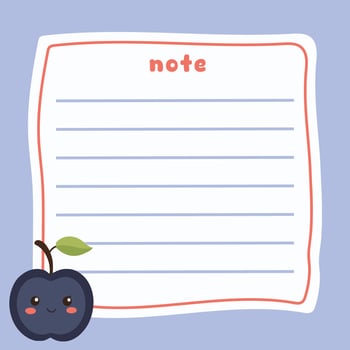 Cute Fruit Memo Note Design Template vector