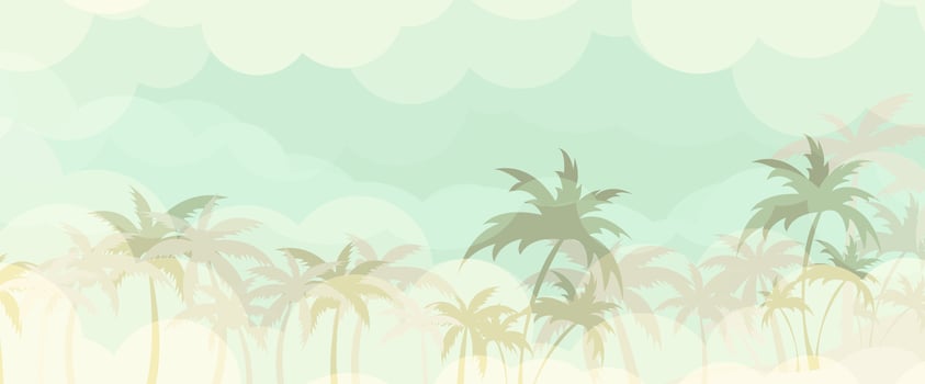 Abstract summer beach party among palm tree vector