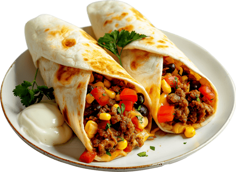 Burrito Food isolated - Delicious beef burrito recipe illustration png