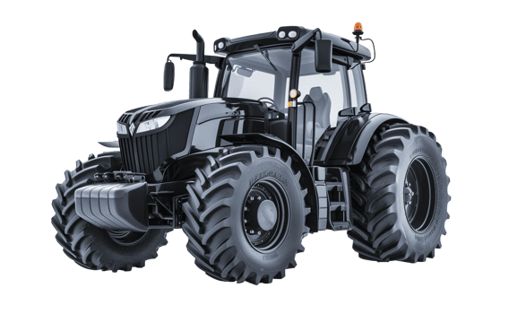 Big Powerful Agricultural Tractor Isolated on Transparent Background, . png