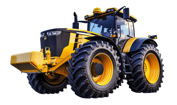 Big Powerful Agricultural Tractor Isolated on Transparent Background, . png